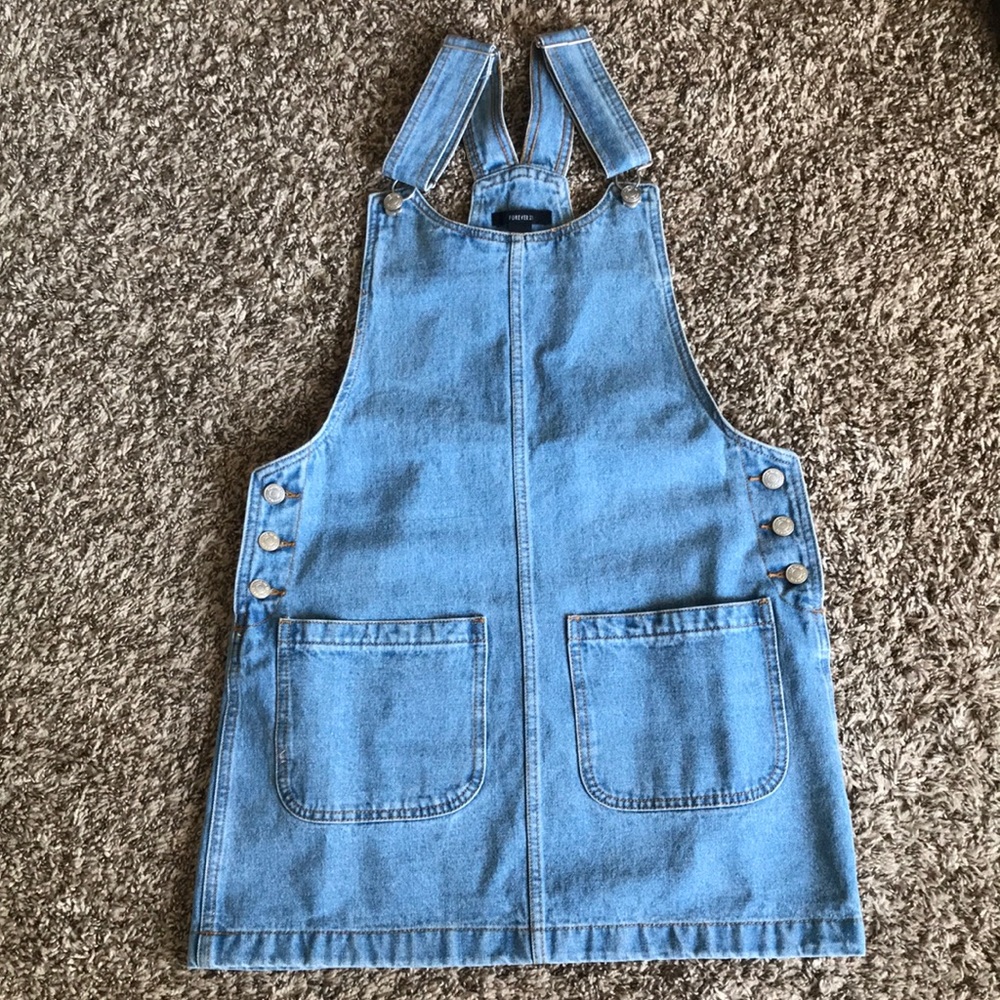 Denim overall dress